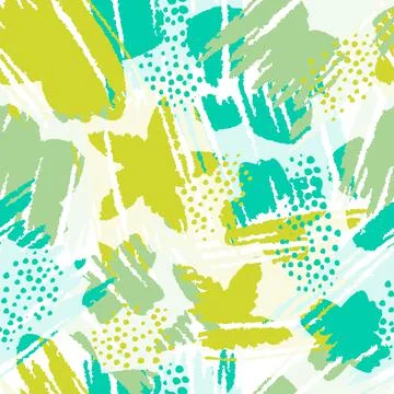 Seamless green flower pattern background Illustrazione stock