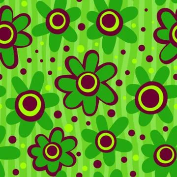 Seamless Green Flower Pattern Stock-Illustration