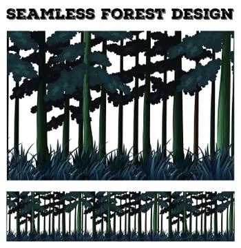 Seamless green forest design Stock Illustration