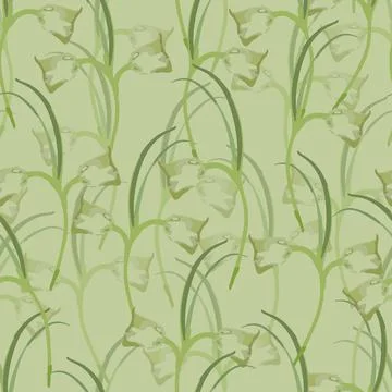 Seamless green grass pattern background , greeting card or fabric Stock Illustration