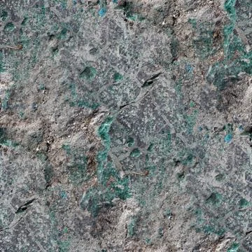 Seamless green gray texture of old stone wall with crack backgro Fotos de archivo