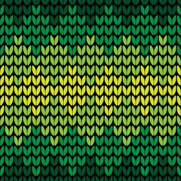 Seamless green knitting pattern Stock Illustration