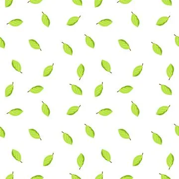 Seamless green leaf pattern background.Geometric ornament. Leaf element. illu Stock Photos