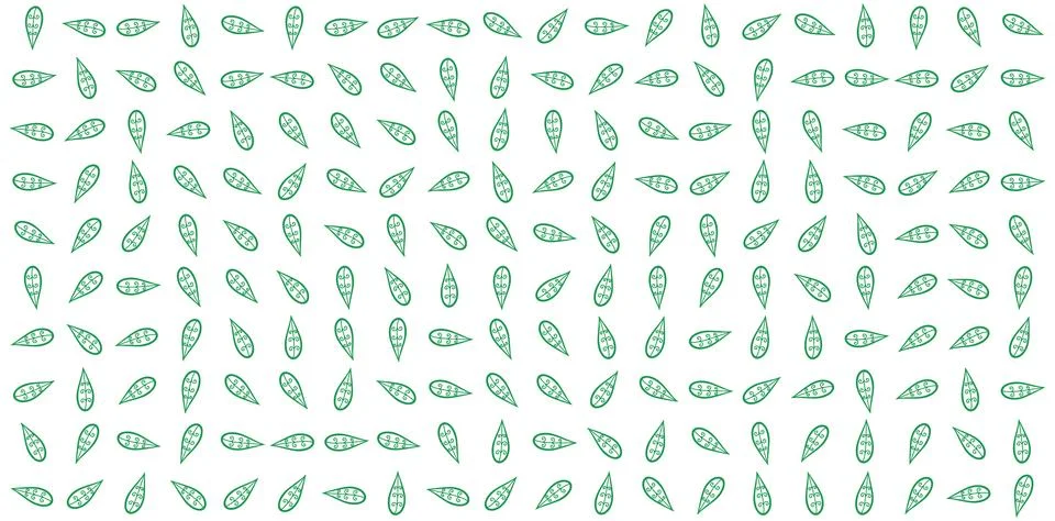 Seamless Green Leaf Pattern Illustration on White Background Stock Illustration
