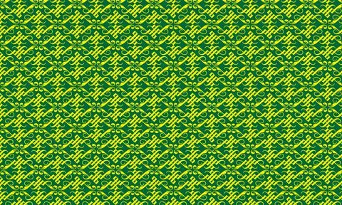 Seamless green leaf pattern with natural texture and striped design イラスト素材