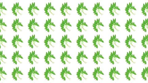 Seamless green leaf pattern with repeating botanical motifs on a clean whit.. Illustrazione stock
