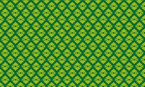 Seamless green leaf pattern with vintage ornamental design Stock Illustration