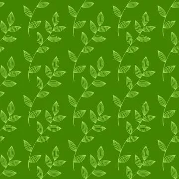 Seamless green leaves background Stock Illustration