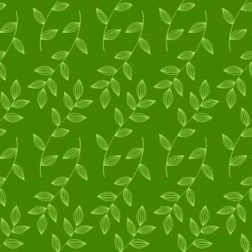 Seamless green leaves background Stock Illustration
