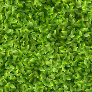 Seamless green leaves pattern spring or summer fresh background. EPS 10 Stock Illustration