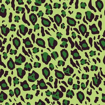 Seamless green leopard pattern Illustrazione stock