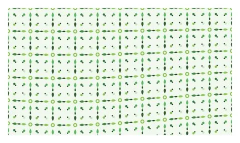 Seamless green pattern, abstract grid of interconnected shapes and circular.. Stock Illustration