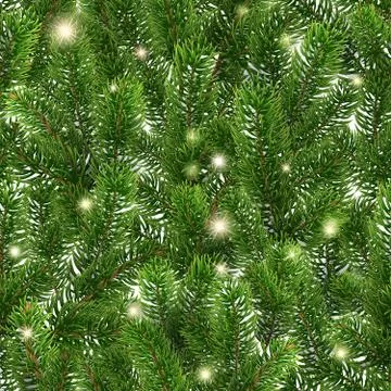 Seamless green pattern. Christmas tree branches Stock Illustration