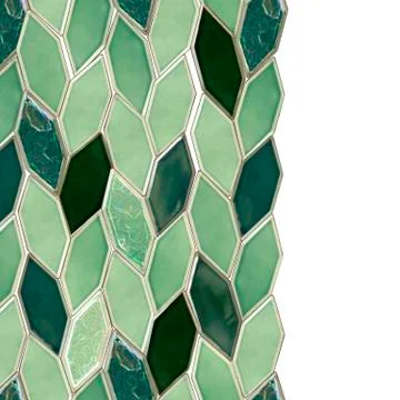 Seamless green pattern made of precious shiny tiles, ceramic Illustrazione stock