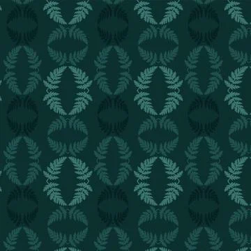 Seamless green pattern with a sprig of Hemlock Stock Illustration