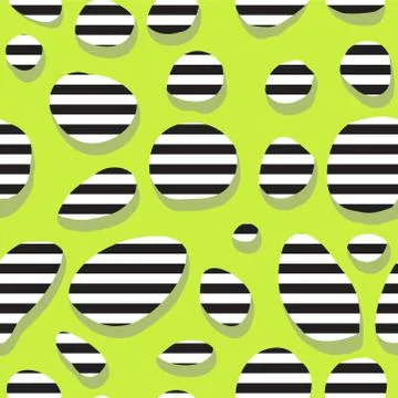Seamless green pattern with stripes in  holes Illustrazione stock