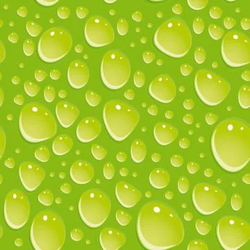 Seamless green pattern with water drops. 스톡 일러스트
