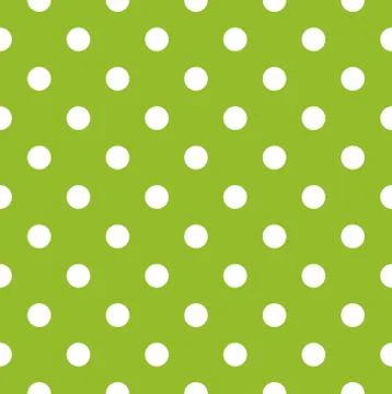 Seamless green pattern with white dots Stock Illustration