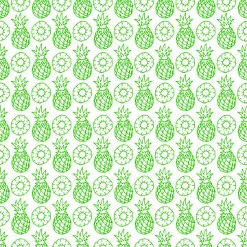 Seamless green pineapple Stock Illustration