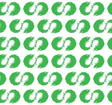 Seamless Green Shrimp Pattern Stock Illustration