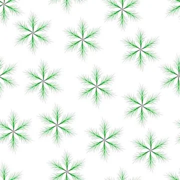 Seamless of green six-pointed star with thin twigs Stock Illustration