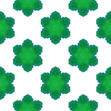 Seamless Green Snowflake Pattern Seamless Green Snowflake Pattern. Geometr... Stock Photos