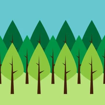Seamless green trees Stock Illustration
