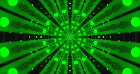 Seamless green tunnel video loop with dynamic lights and patterns for creat.. Stock Footage 318789897