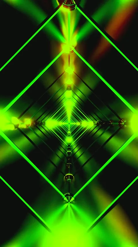 Seamless green tunnel video loop creating a vibrant immersive screensaver e.. Video stock 321566425