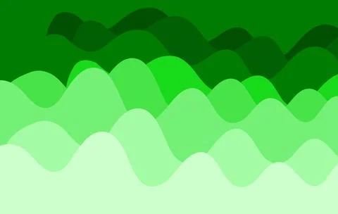 Seamless green wave pattern with smooth flowing lines. Nature inspired abst.. Illustrazione stock
