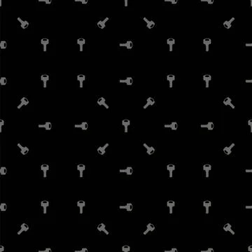 Seamless Grey Key Pattern Metallic Keys Isolated on Dark Background. Seaml... Foto stock