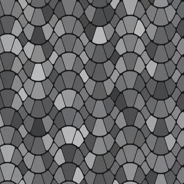 Seamless grey waves pattern in mosaic style. Vector illustration. Illustrazione stock