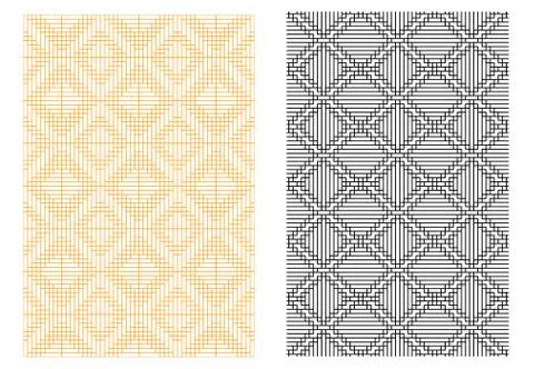 Seamless grid line pattern in korean style, vector Stock Illustration