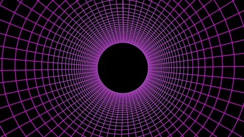 Seamless grid net polygonal wireframe abstract retro tunnel slow motion fly loop Stock Footage 88395839