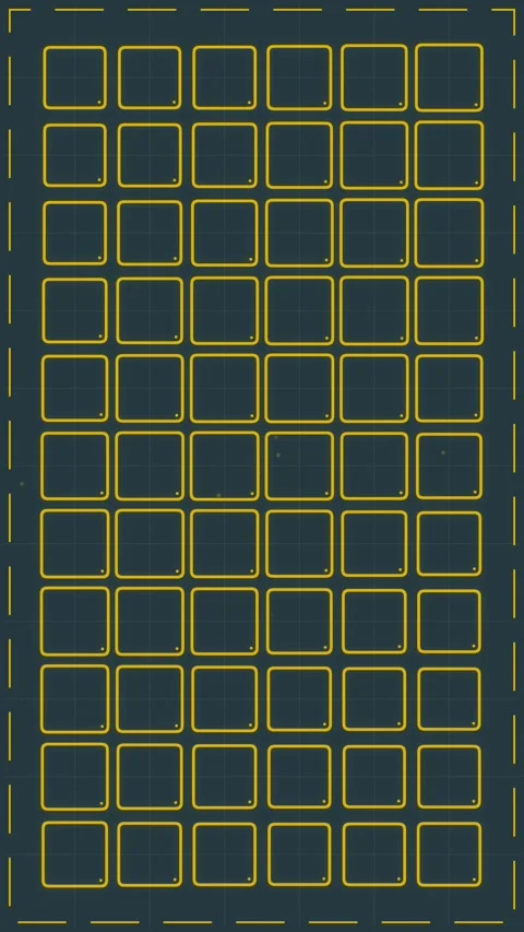 Seamless Grid of Yellow Squares on Dark Blue Background, Geometric Pattern,.. Stock Footage 347698545