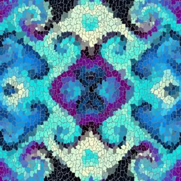 Seamless grunge abstract square pattern. Paint grunge cracks. Stock Illustration