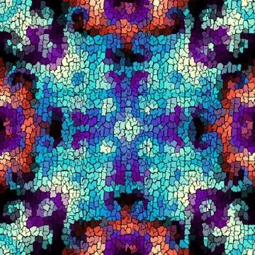 Seamless grunge abstract square pattern. Paint grunge cracks. Stock Illustration