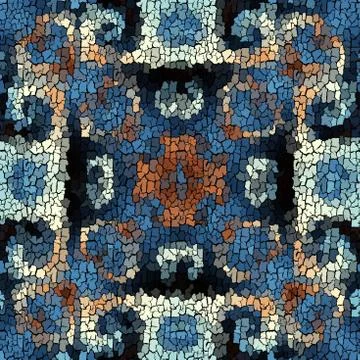 Seamless grunge abstract square pattern. Paint grunge cracks. Stock Illustration