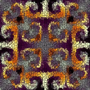 Seamless grunge abstract square pattern. Paint grunge cracks. Stock Illustration