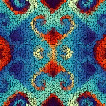 Seamless grunge abstract square pattern. Paint grunge cracks. Stock Illustration