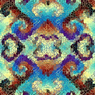 Seamless grunge abstract square pattern. Paint grunge cracks. Stock Illustration