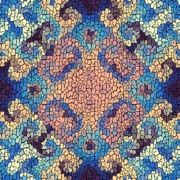 Seamless grunge abstract square pattern. Paint grunge cracks. Stock Illustration