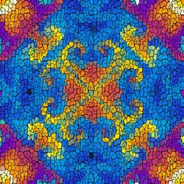 Seamless grunge abstract square pattern. Paint grunge cracks. Stock Illustration