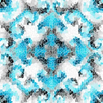 Seamless grunge abstract square pattern. Paint grunge cracks. Stock Illustration