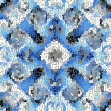 Seamless grunge abstract square pattern. Paint grunge cracks. Stock Illustration