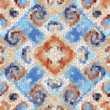 Seamless grunge abstract square pattern. Paint grunge cracks. Stock Illustration