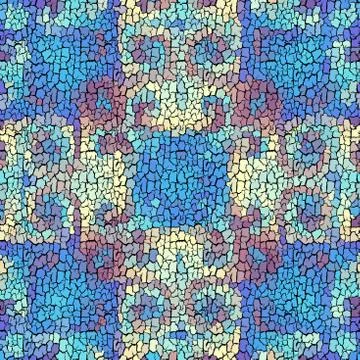 Seamless grunge abstract square pattern. Paint grunge cracking. Stock Illustration
