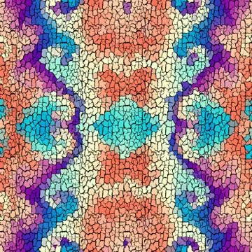 Seamless grunge abstract square pattern. Paint grunge cracking. Stock Illustration
