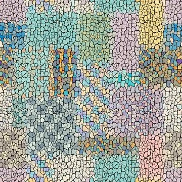 Seamless grunge abstract square pattern. Paint grunge cracks. Stock Illustration