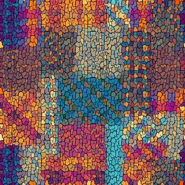 Seamless grunge abstract square pattern. Paint grunge cracks. Stock Illustration